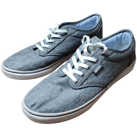 Vans Womens Gray Chambray Skate Shoes Size 6 Off The Wall Canvas Sneakers 560714 - Picture 1 of 9